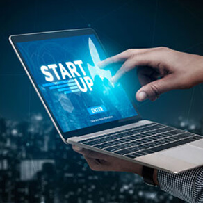 Laptop computer with the words 