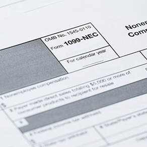 Close up of Form 1099-NEC