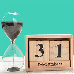 December 31st. Day 31 of month, calendar on workplace background. Winter time