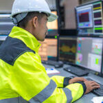 Engineer working at control room