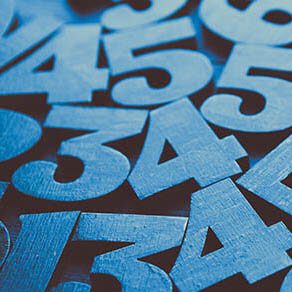 Background of wooden numbers. from zero to nine