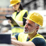 Warehouse employees in warehouse