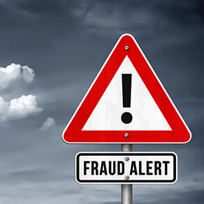 Fraud Alert warning sign