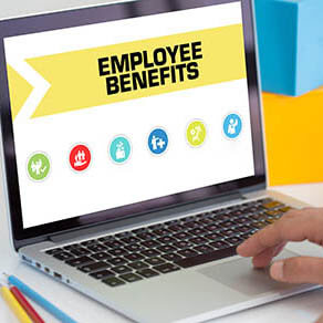 Employee Benefits Concept on Laptop Screen