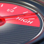 Car gauge measure engine high performance close up. 3d illustration
