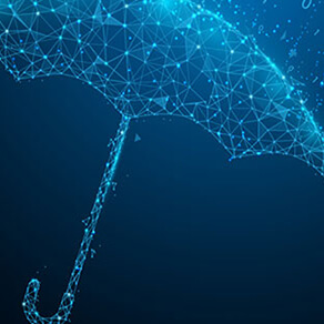 Constellation image of a blue umbrella