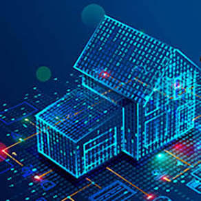 Computer dot image of a house