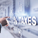 Image of the word "taxes" and a percent sign