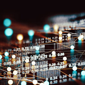 Lit up switch board wish blue and yellow lit up lights above it