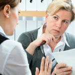 Business Meeting between two woman