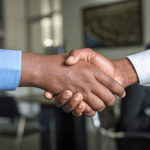 Two men shaking hands